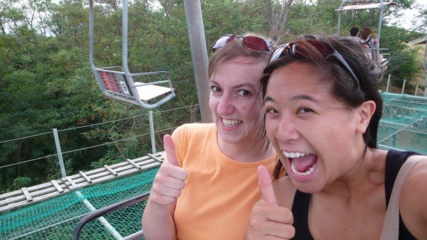twothumbsup.jpg - Me and Myra on the way back from the dunes.  Tottori gets two thumbs up!