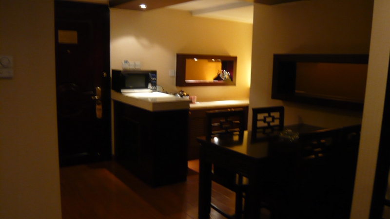 P1030134.JPG - Kitchen of the room I accidentally stayed in the first night. (Long story.  Two hotels in Shanghai conspired against me and Myra meeting up.)