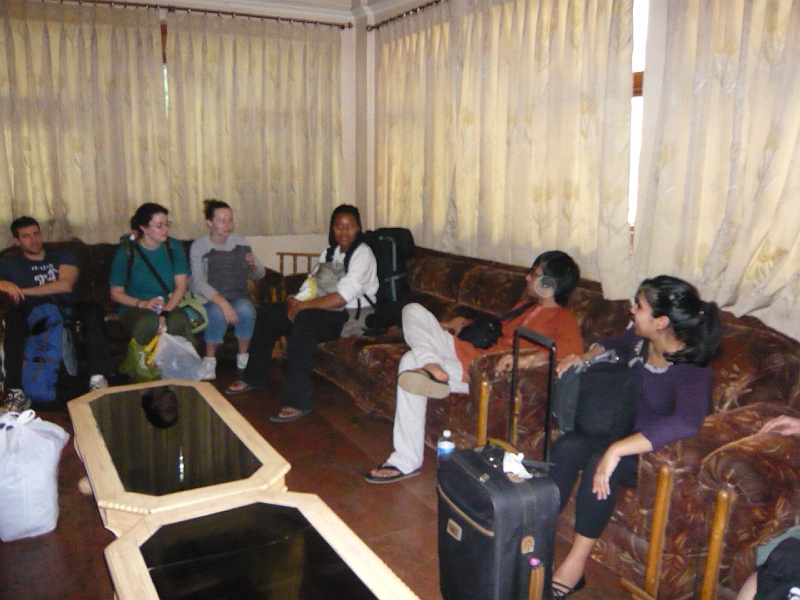 p1020113.jpg - Here we're relaxing in the lobby of our hotel.