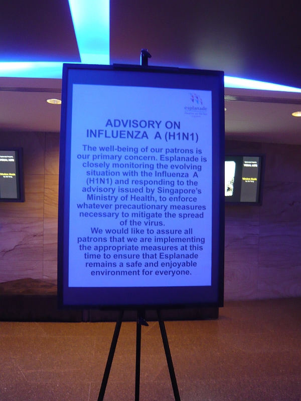 p1020389.jpg - These signs were all over Singapore!  This was inside the Esplanade, a theater beside the river.