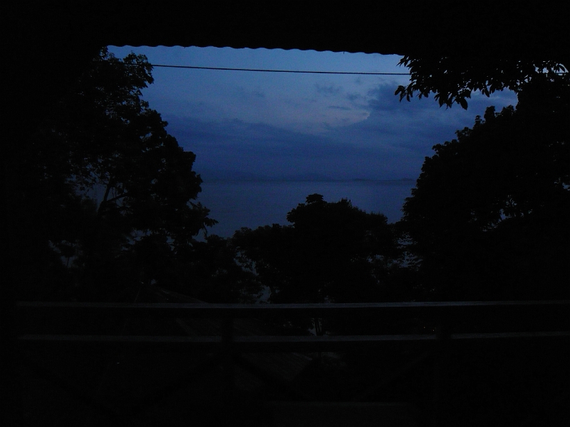 p1020436.jpg - This is the evening view from our room atop the island.